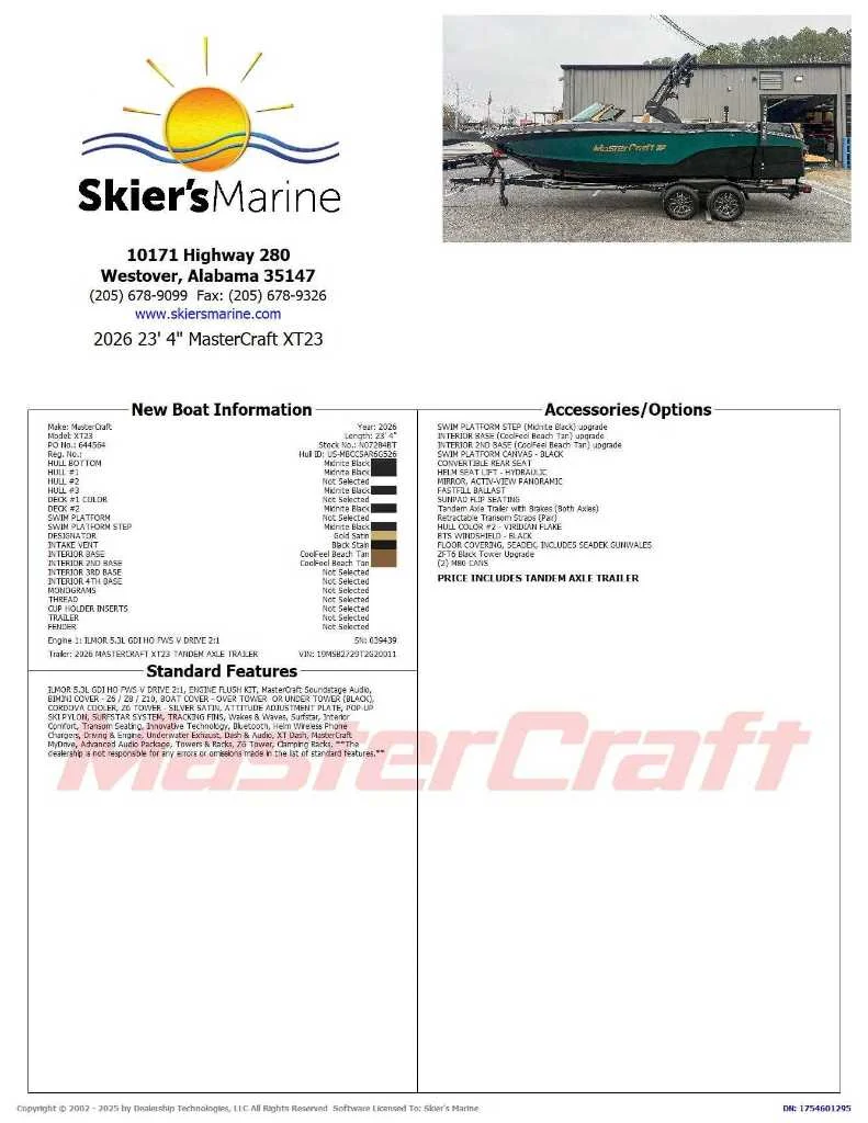 2026 MasterCraft XT23 - 2