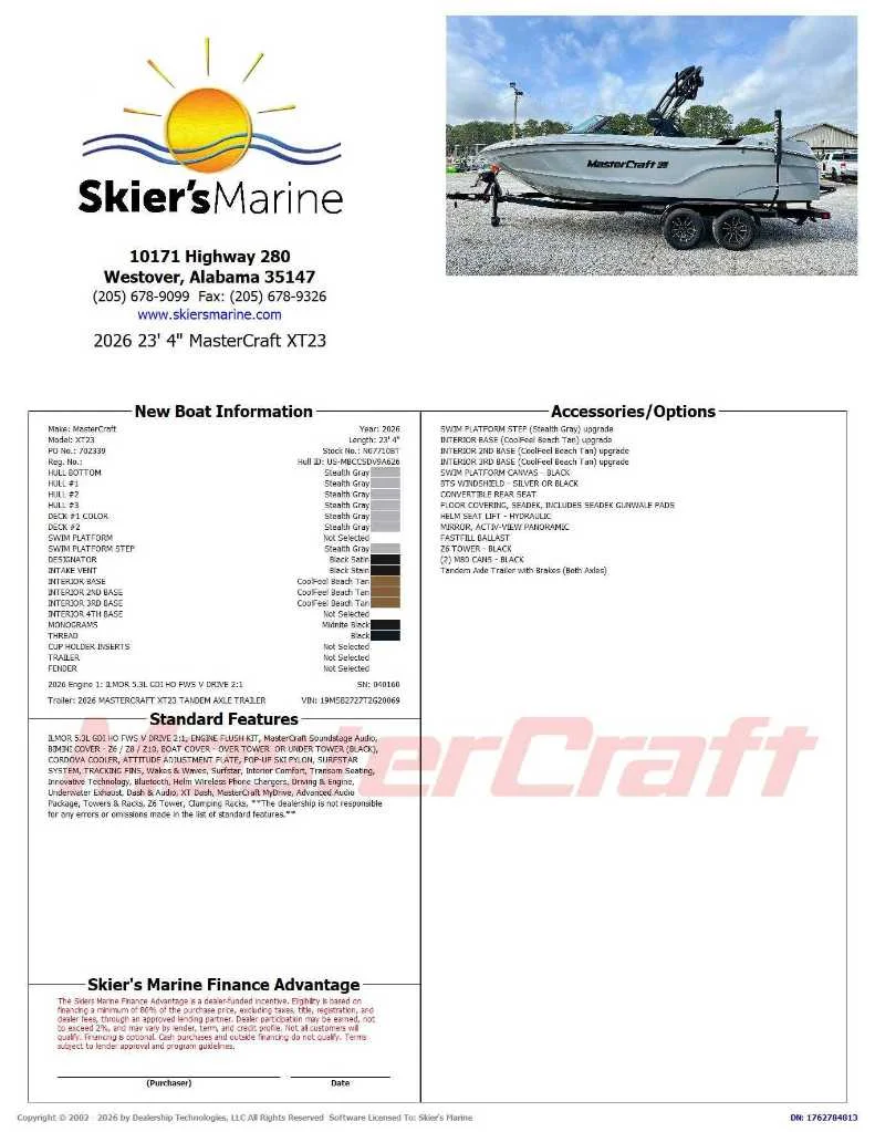 2026 MasterCraft XT23 - 2