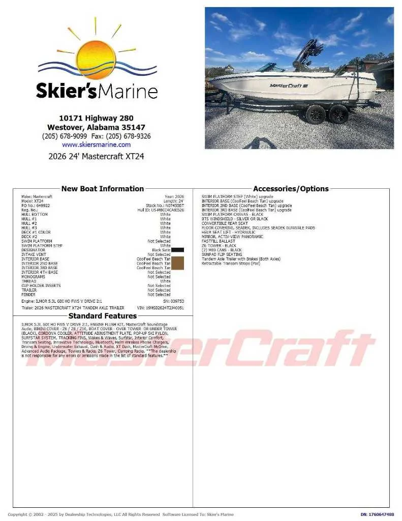 2026 MasterCraft XT24 - 2