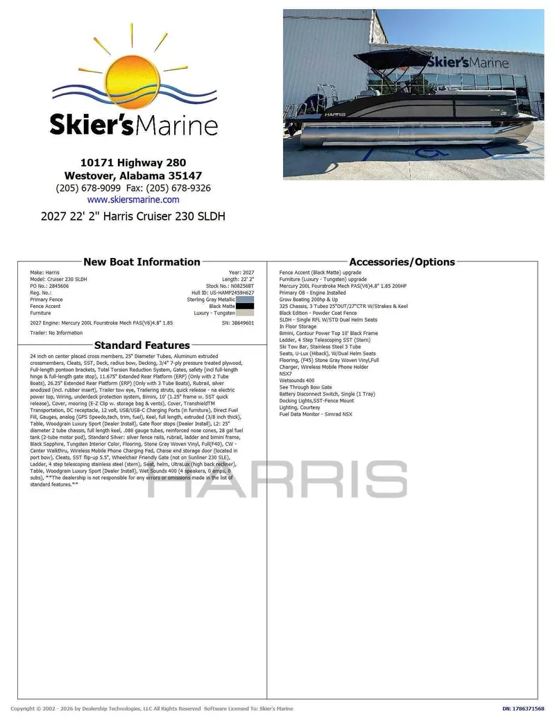 2027 Harris Cruiser 230 SLDH, photo 2 of 21