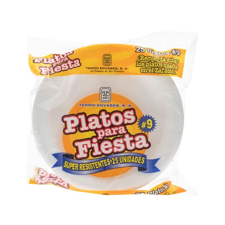 Plato de Foam Termo Foam Llano Desechable 25und