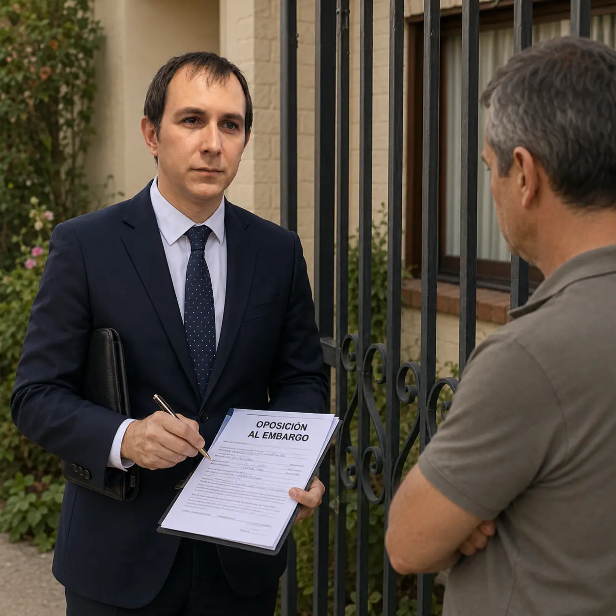 Receptor judicial certificando la oposición del ejecutado al embargo en su domicilio, Concepción