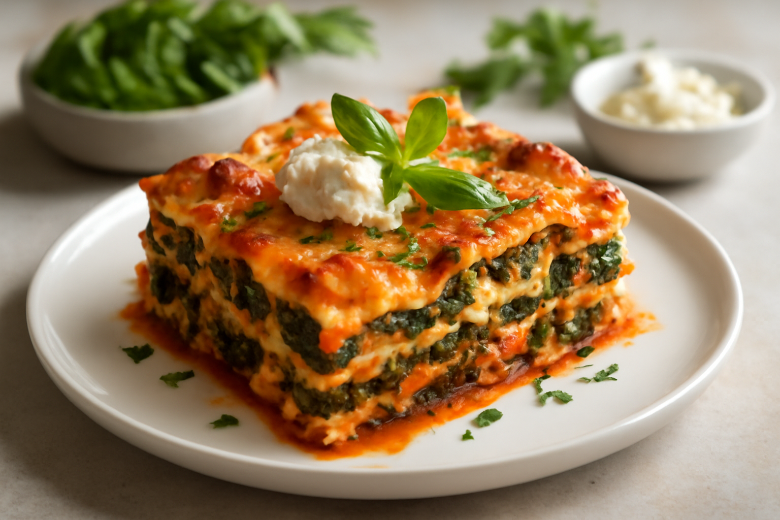 Lasagnes aux Épinards et Fromage de Chèvre