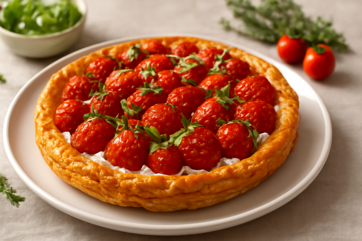 Tarte Tatin de Tomates Cerises et Ricotta
