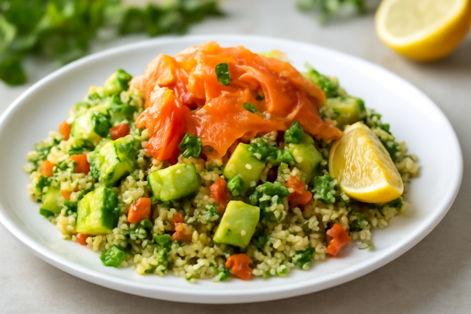 Salade Énergétique de Quinoa au Saumon Fumé et Avocat