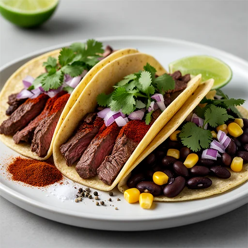 Chipotle Steak & Black Bean Tacos finished dish