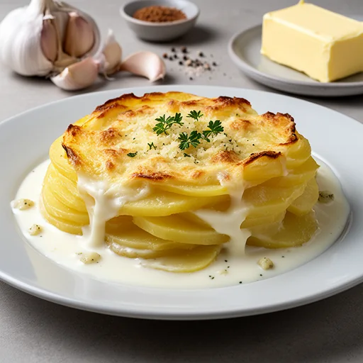 Gratin Dauphinois (Creamy Garlic Potato Gratin) finished dish