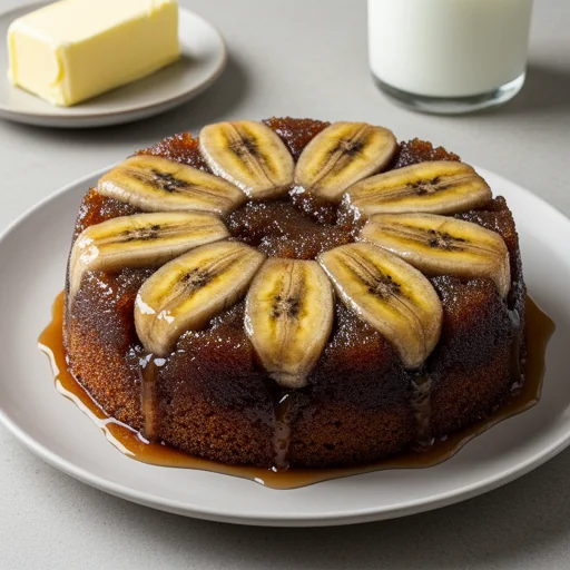 Bananas Foster Upside-Down Cake finished dish
