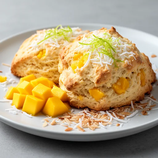 Mango Coconut Scones with Lime Zest finished dish
