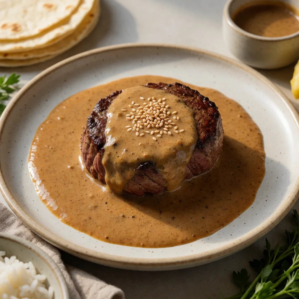 Filet Mignon con Manchamanteles finished dish