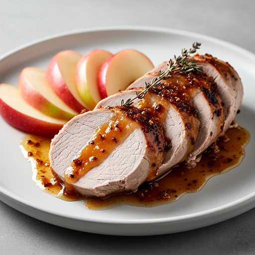 Oven-Roasted Pork Tenderloin with Spiced Apple Glaze finished dish