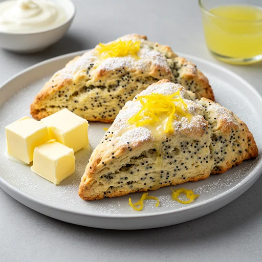 Sourdough Discard Lemon-Poppy Seed Scones finished dish