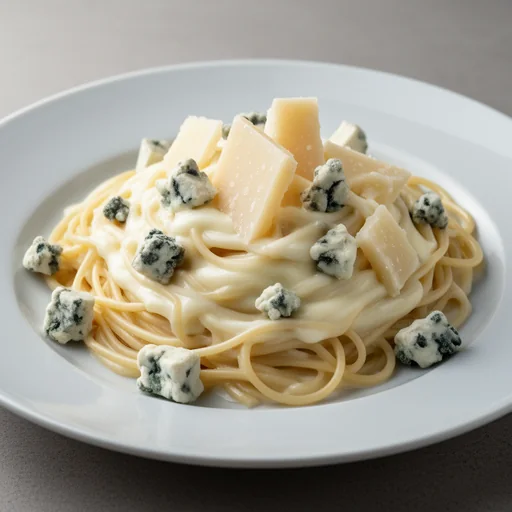 Spaghetti Quattro Formaggi (Four Cheese) finished dish