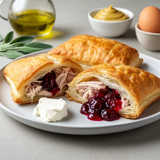 Thanksgiving Breakfast Turnovers with Turkey, Cranberry & Sage Filling finished dish