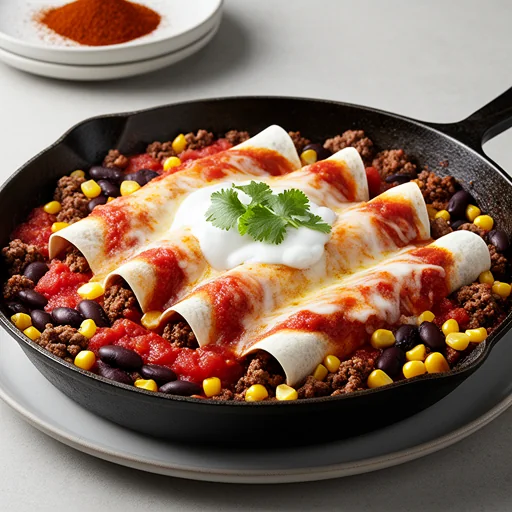 One-Pan Mexican Enchilada Skillet finished dish