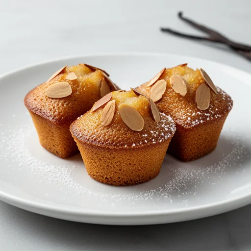 Financiers (Brown Butter Almond Cakes) finished dish