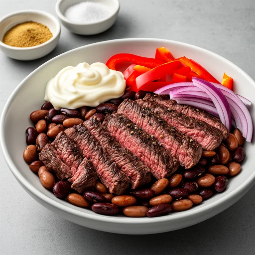Cowboy Breakfast Steak & Bean Bowls finished dish