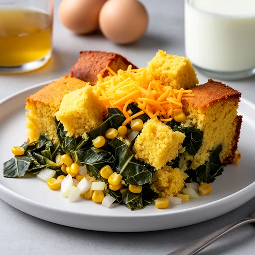 Collard Green and Cornbread Strata finished dish