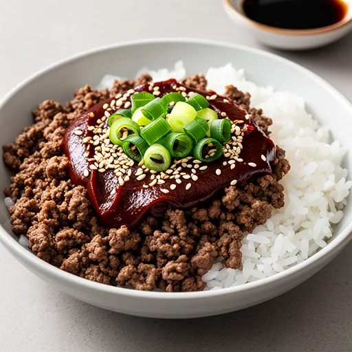 Spicy Korean Ground Beef Bowls finished dish