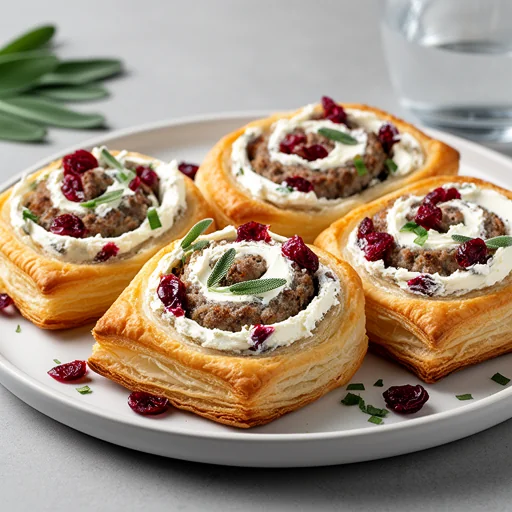 Cranberry-Sage Sausage Pinwheel Pastries finished dish