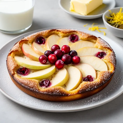 Apple, Cranberry & Cardamom Clafoutis finished dish