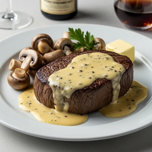 Steak Diane finished dish