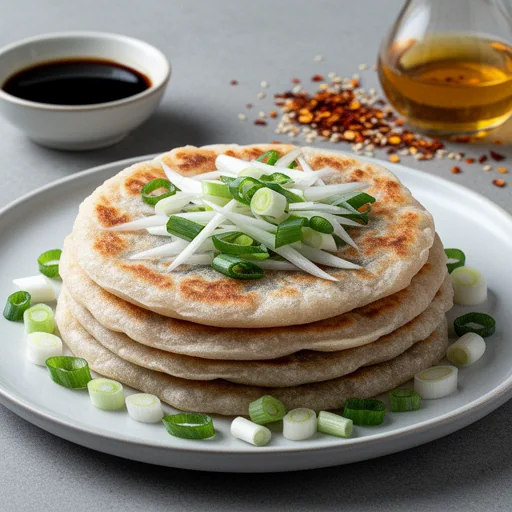Sourdough Discard Scallion Pancakes finished dish