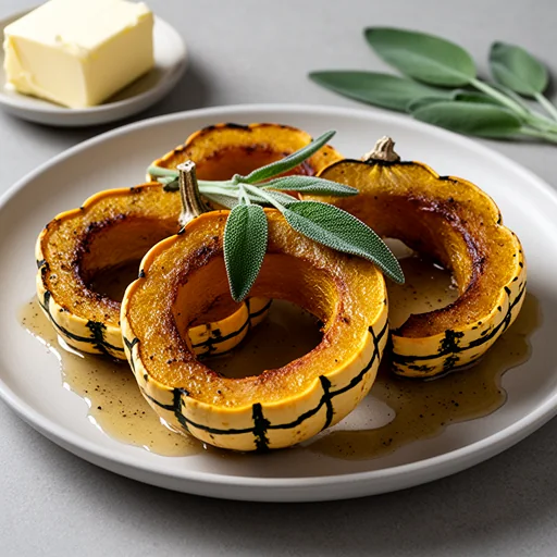 Roasted Delicata Squash with Sage Brown Butter finished dish