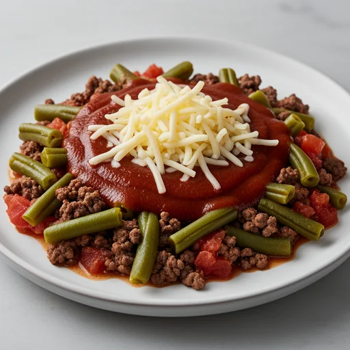Deconstructed Beef & Green Bean Enchilada Skillet finished dish
