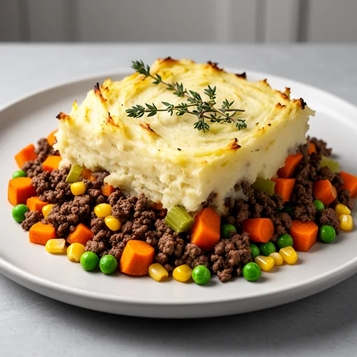 Classic Shepherd's Pie with Root Vegetable Mash finished dish