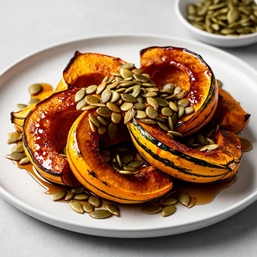 Roasted Honeynut Squash with Spiced Maple Glaze and Toasted Pepitas finished dish