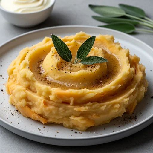 Brown Butter and Sage Mashed Parsnips finished dish