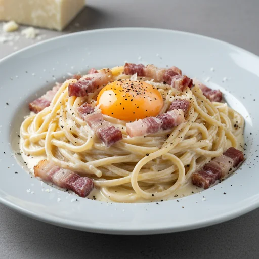Spaghetti Carbonara (Authentic Roman Style) finished dish