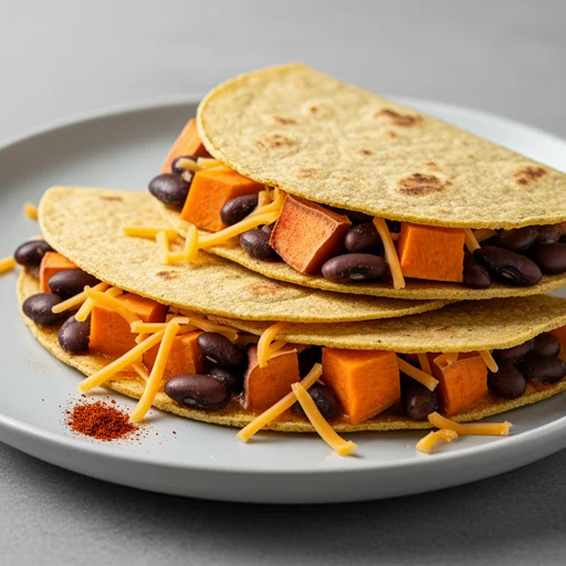 Sweet Potato & Black Bean Mini Quesadillas finished dish