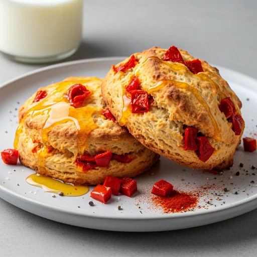 Roasted Red Pepper & Smoked Paprika Scones finished dish