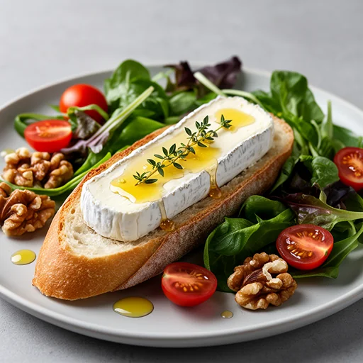 Tartine de Chèvre Chaud avec Salade Verte finished dish