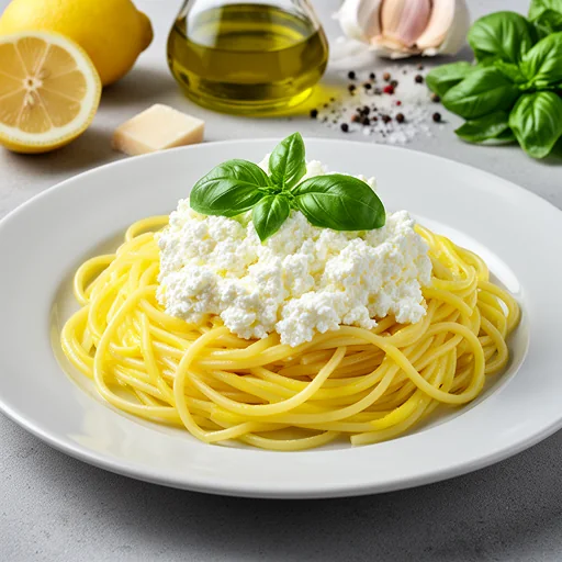 Spaghetti al Limone e Ricotta finished dish