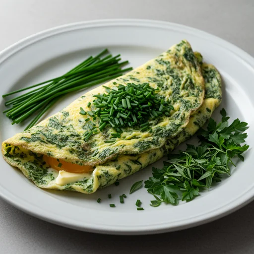 Omelette aux Fines Herbes finished dish