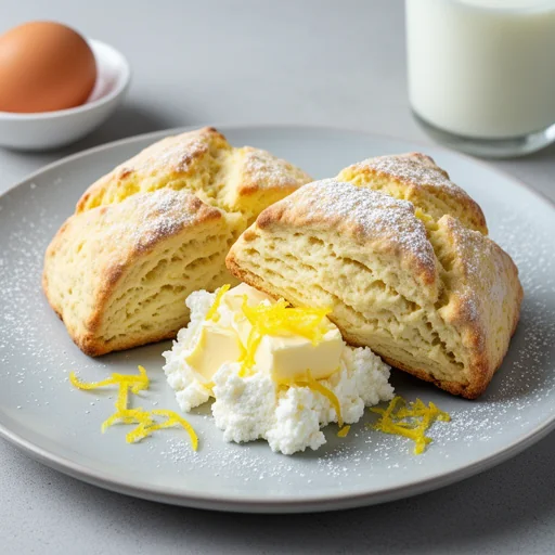 Sourdough Lemon Ricotta Scones finished dish