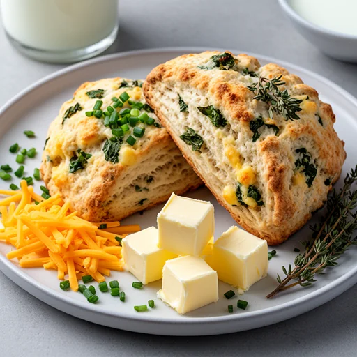 Sourdough Savory Scones with Herbs and Cheese finished dish