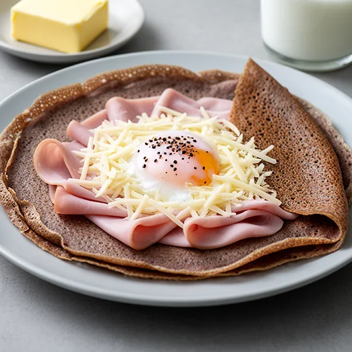 Galettes Complètes (Savory Buckwheat Crêpes) finished dish