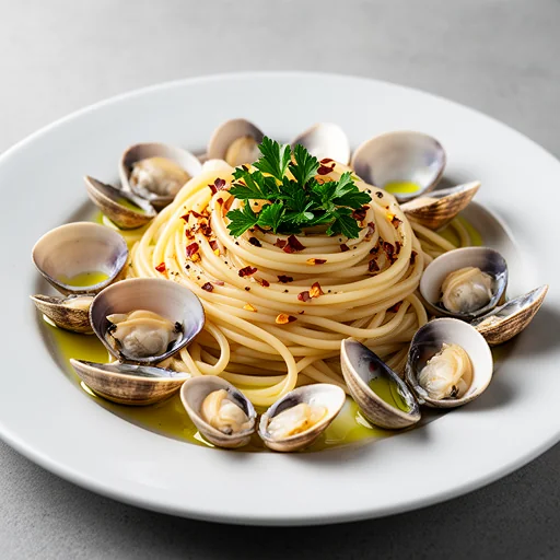 Linguine alle Vongole (Clams) finished dish