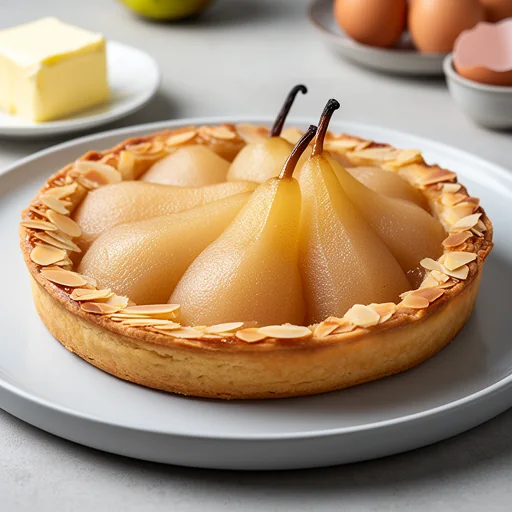 Tarte Bourdaloue (Pear and Almond Tart) finished dish