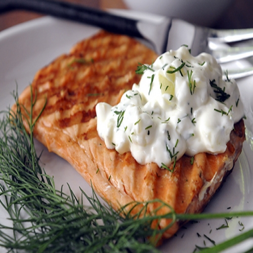 Greek Yogurt and Cucumber Sauce for Fish