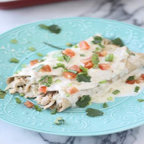 Skinny "Sour Cream" Chicken Enchiladas
