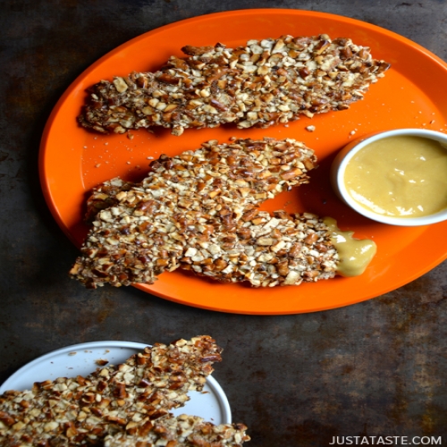 Baked Honey Mustard Pretzel Chicken Tenders