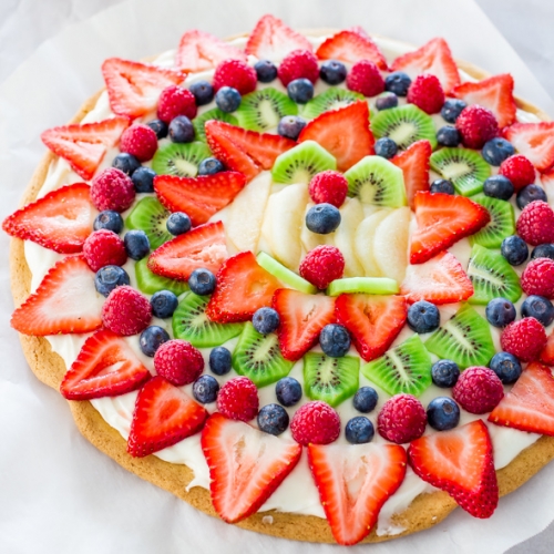 Fruit Pizza with Cream Cheese Frosting