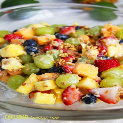 EASY Key Lime Honey Almond Granola Fruit Salad