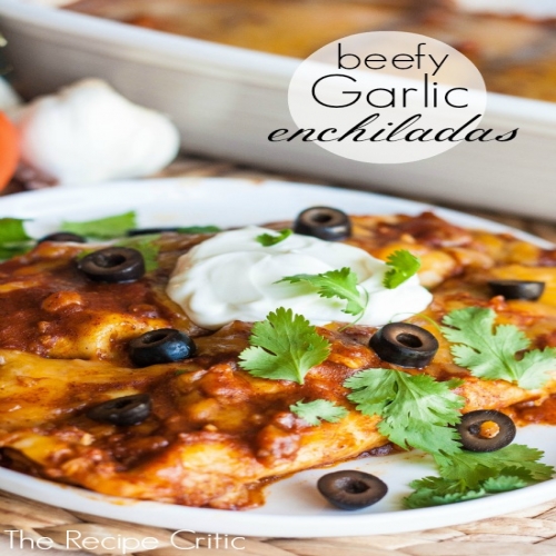 Beefy Garlic Enchiladas