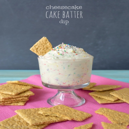 Cheesecake Cake Batter Dip Sprinkles